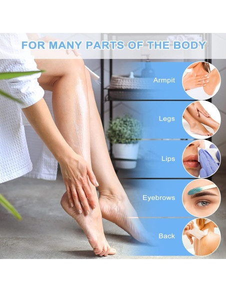 Kit de Cera FHDUSRYO 400 Pcs Tiras y Palitos Madera