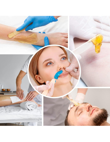 Kit de Cera FHDUSRYO 400 Pcs Tiras y Palitos Madera