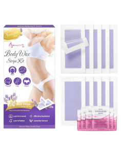 Cintas de Cera para Mujeres Beauty7 - Kit 20 Cintas y 6 Toallitas