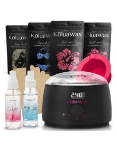 Kit de Cera KoluaWax para Mujeres - Calentador Digital y Accesorios