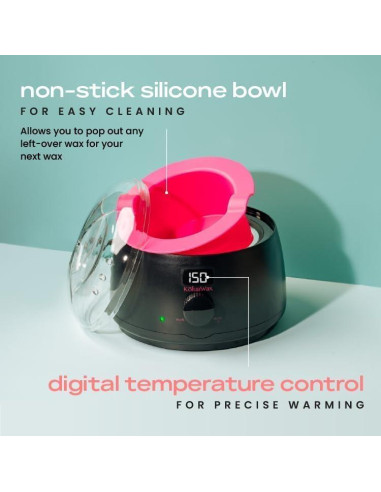 Kit de Cera KoluaWax para Mujeres - Calentador Digital y Accesorios