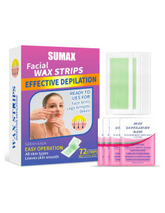 Tiras de Cera Sumax 72 Piezas Cera de Abeja y Jojoba