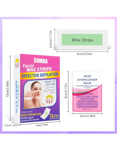 Tiras de Cera Sumax 72 Piezas Cera de Abeja y Jojoba 2