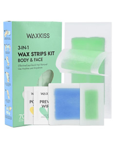 Kit de Cintas de Cera Waxkiss para Depilación - 70 Cintas Hipoalergénicas