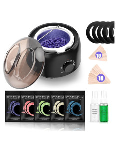 Kit de Cera Dura TIKESI 500ml con 5 Bolsas 400g