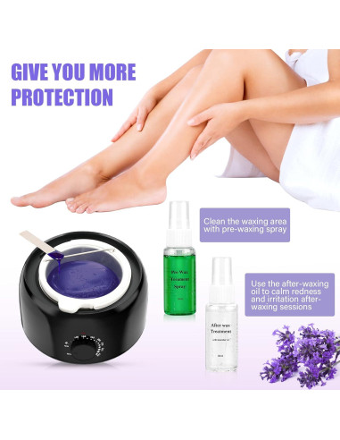 Kit de Cera Dura TIKESI 500ml con 5 Bolsas 400g