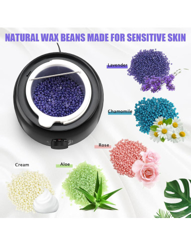 Kit de Cera Dura TIKESI 500ml con 5 Bolsas 400g