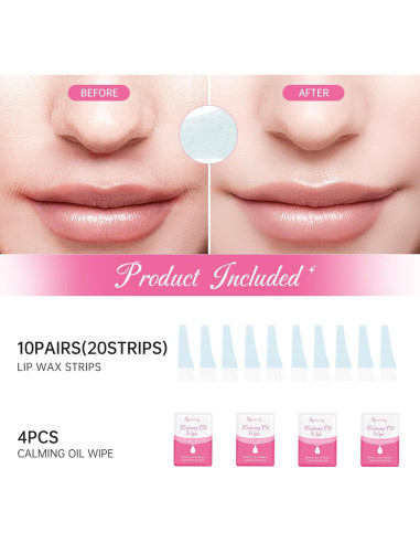 Cintas de Cera Facial Beauty7 para Piel Sensible 20 pcs