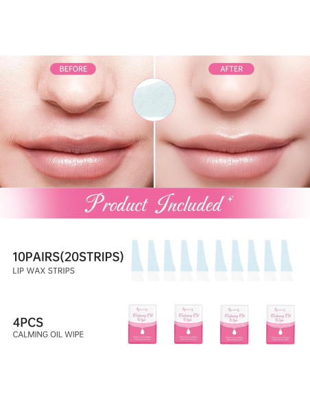 Cintas de Cera Facial Beauty7 para Piel Sensible 20 pcs