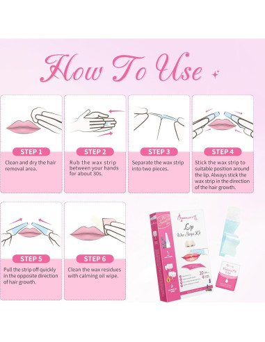 Cintas de Cera Facial Beauty7 para Piel Sensible 20 pcs