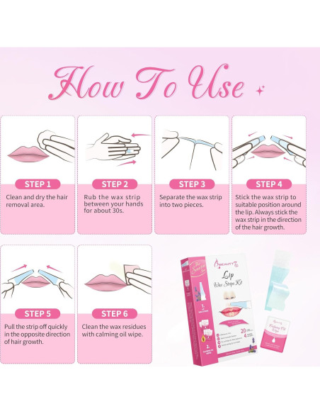 Cintas de Cera Facial Beauty7 para Piel Sensible 20 pcs