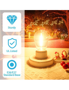 Portalámpara E26/E27 con Cable de 2.99m y Interruptor - Paquete de 2 2