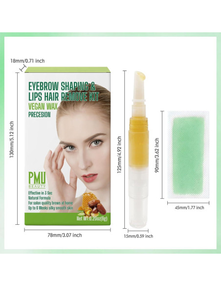 Kit de Cera para Cejas PMUBEAUTY - Depilación Facial en Casa