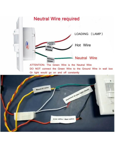 Interruptor de Luz con Sensor de Movimiento Sensky BS033C 180