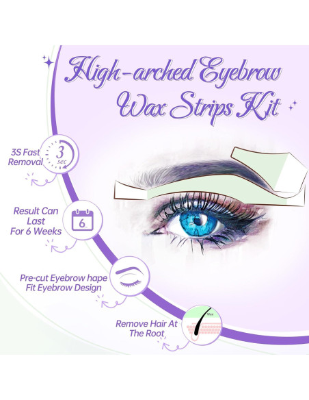 Beauty7 Cera para Cejas en Tiras - 24 Piezas + Toallitas