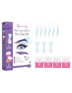Kit de Cera para Cejas Beauty7 - 24 Tiras Piel Sensible