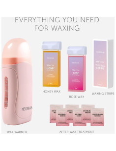 Kit de Cera en Rollo NEOMANN para Depilación Rosa 3 oz 2