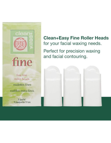 Cabezas de Rodillo de Cera Clean + Easy - Paquete de 3 Finas