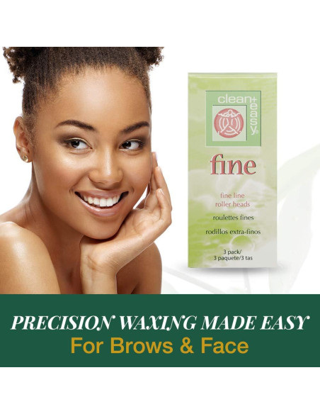 Cabezas de Rodillo de Cera Clean + Easy - Paquete de 3 Finas