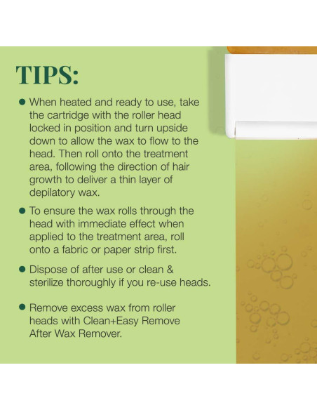 Cabezas de Rodillo de Cera Clean + Easy - Paquete de 3 Finas