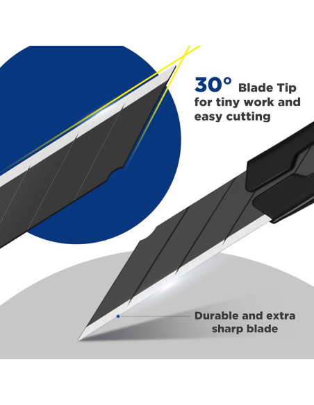 Cuchillo Utility WORKPRO Retráctil con 10 Hojas Extra - Set de 5