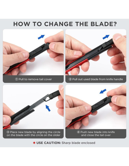 Cuchillo Utility WORKPRO Retráctil con 10 Hojas Extra - Set de 5