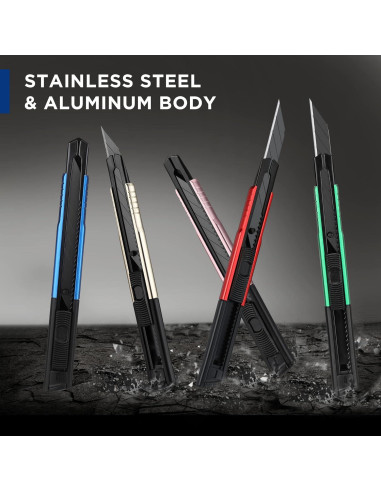 Cuchillo Utility WORKPRO Retráctil con 10 Hojas Extra - Set de 5