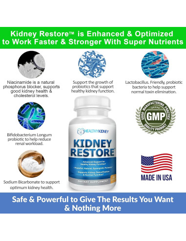 Suplemento Renal Kidney Restore 60 Cápsulas - Salud Renal