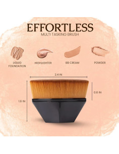 Brocha de Maquillaje Kabuki Soutakamechi - Punta Plana, Cerdas Suaves 2