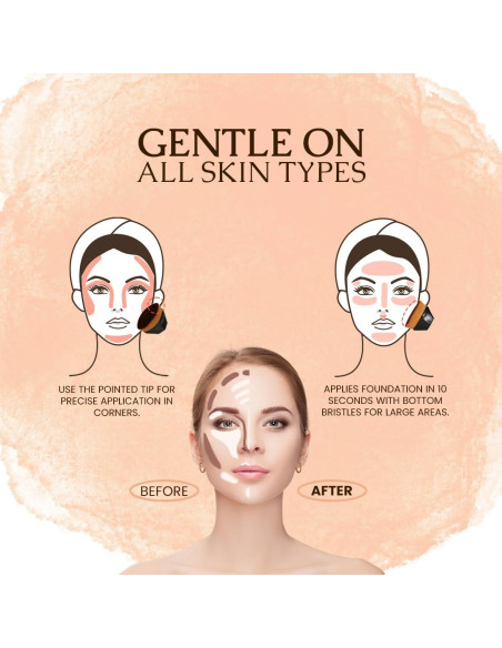 Brocha de Maquillaje Kabuki Soutakamechi - Punta Plana, Cerdas Suaves