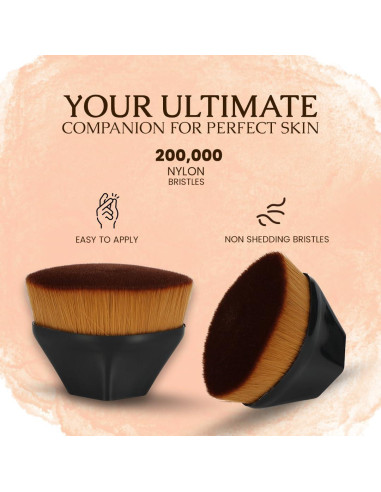 Brocha de Maquillaje Kabuki Soutakamechi - Punta Plana, Cerdas Suaves