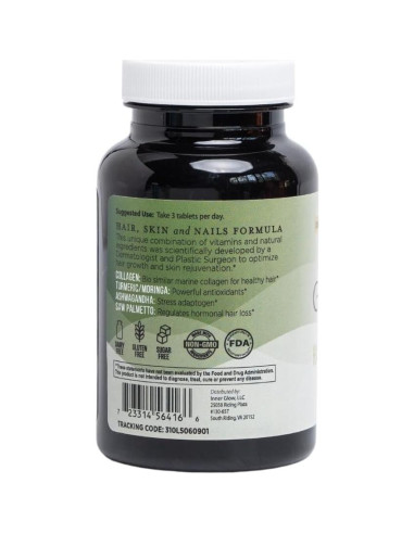 Suplemento Vitaminas para Cabello Piel Uñas Inner Glow 90 Tabletas