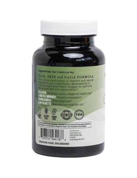 Suplemento Vitaminas para Cabello Piel Uñas Inner Glow 90 Tabletas