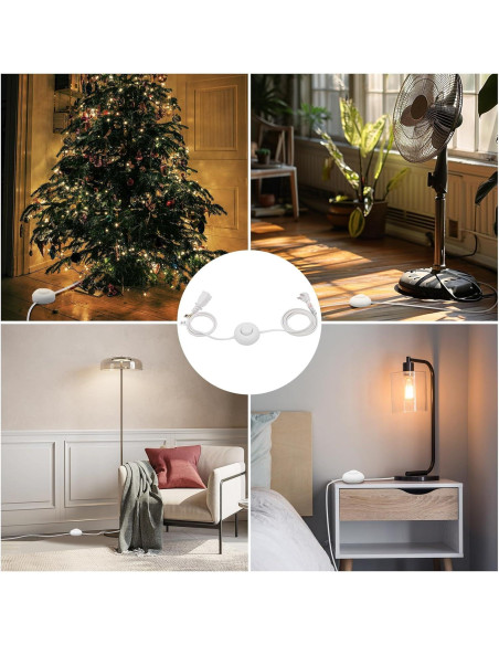 Interruptor de Pie FIRMERST 6 Pies Blanco para Lámparas