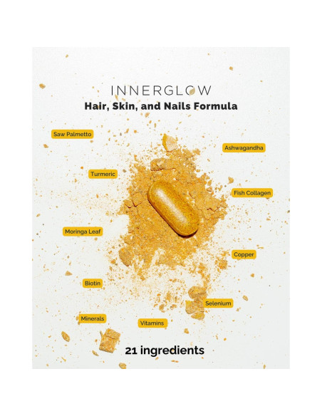 Suplemento Vitaminas para Cabello Piel Uñas Inner Glow 90 Tabletas