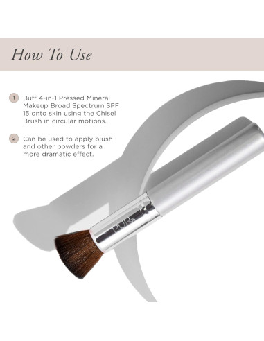 Brocha de Maquillaje Chisel PÚR Beauty Sintética 18.8 cm