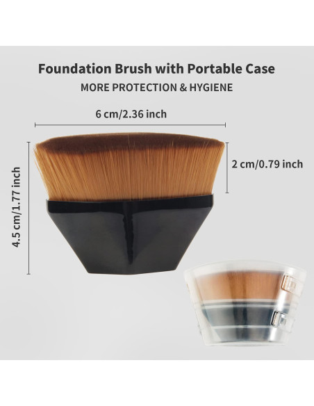 BEAHOT Brocha de Maquillaje Kabuki 4 Piezas con Estuche