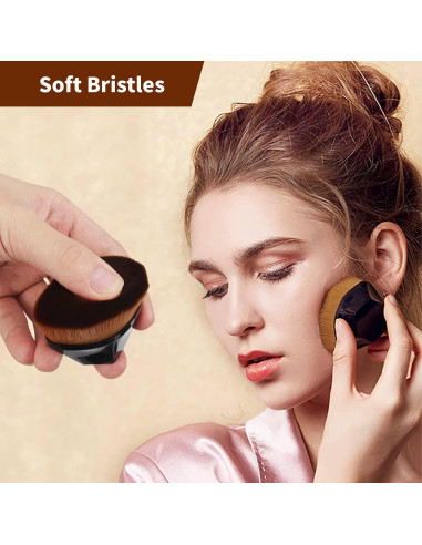 BEAHOT Brocha de Maquillaje Kabuki 4 Piezas con Estuche