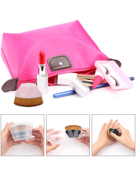 BEAHOT Brocha de Maquillaje Kabuki 4 Piezas con Estuche