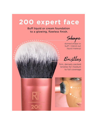 Brocha de Maquillaje para Base Real Techniques Naranja 4 Pzas