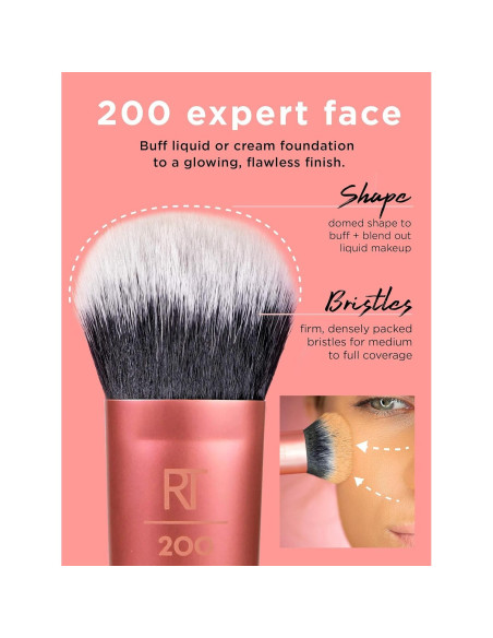 Brocha de Maquillaje para Base Real Techniques Naranja 4 Pzas