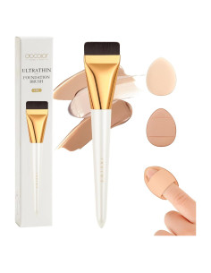 Brocha Plana Docolor para Base + 2 Esponjas Mini Maquillaje