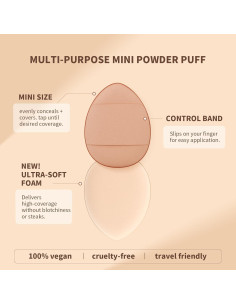 Brocha Plana Docolor para Base + 2 Esponjas Mini Maquillaje 2