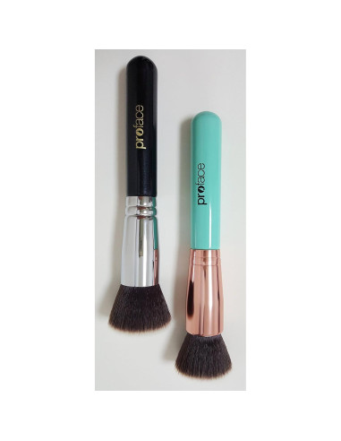 Brocha Kabuki Mypreface Punta Plana Negra 16x3.8cm