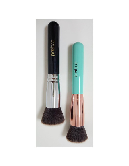 Brocha Kabuki Mypreface Punta Plana Negra 16x3.8cm