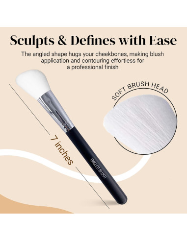 Brocha de Rubor en Ángulo Keshima 18,29x2,11cm - Contorno y Bronceador