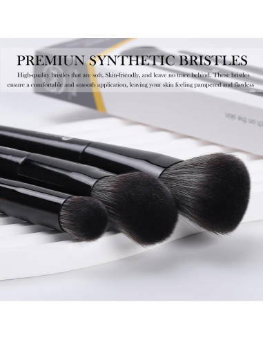 Pinceles de Maquillaje KINGMAS 3 Pcs Veganos Sintéticos