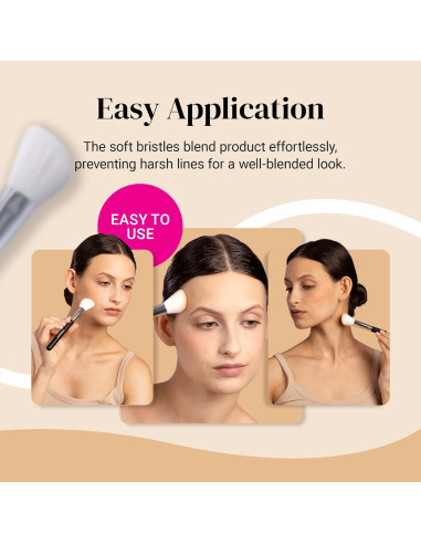 Brocha de Rubor en Ángulo Keshima 18,29x2,11cm - Contorno y Bronceador