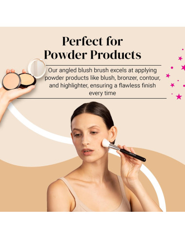 Brocha de Rubor en Ángulo Keshima 18,29x2,11cm - Contorno y Bronceador