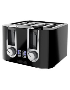 Tostadora 4 Rebanadas BLACK+DECKER, 7 Niveles, Bandeja Extraíble